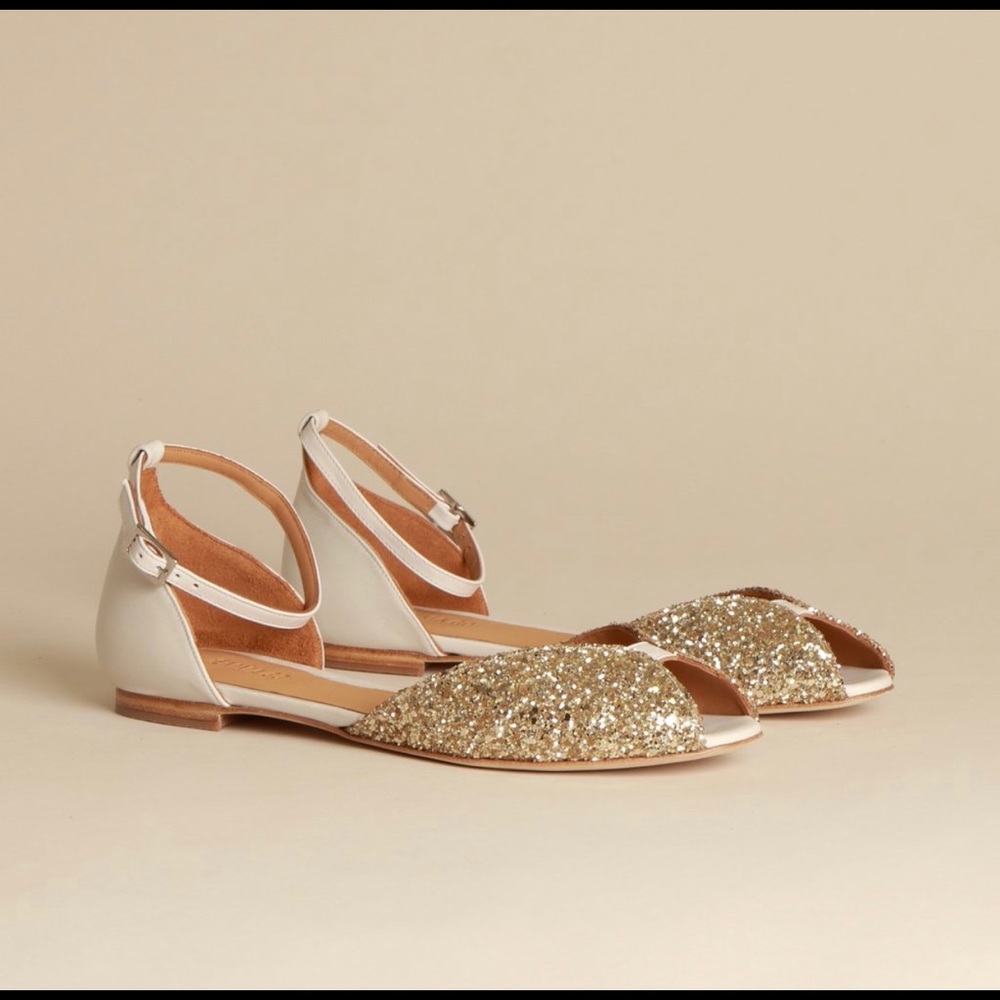 Emma Go Juliette Flats ~ Glitter Champagne/Cream